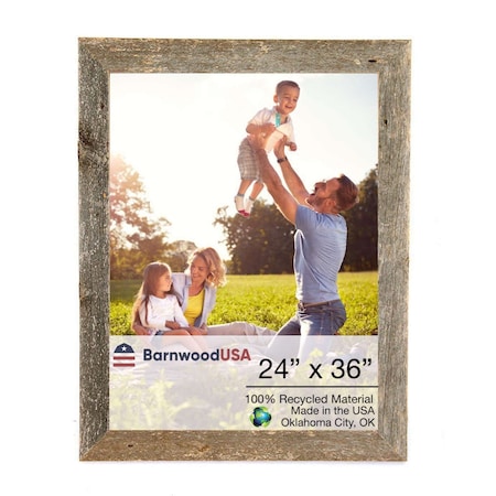 Barnwoodusa Rustic Farmhouse Reclaimed 24x36 Picture Frame (Weathered Gray) 672713210481
